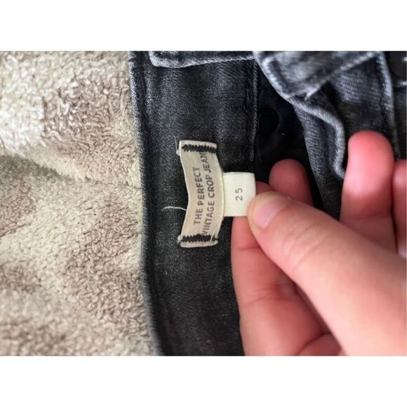 Madewell The Perfect Vintage Crop Jeans Straight Black/Grey Denim Size 25 - Picture 7 of 7